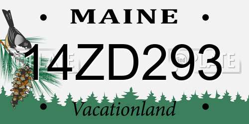 14ZD293 Maine License Plate