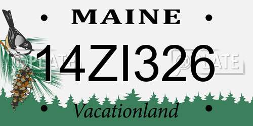 14ZI326 Maine License Plate
