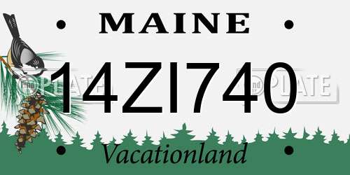 14ZI740 Maine License Plate