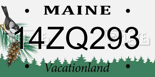 14ZQ293 Maine License Plate