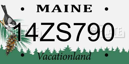 14ZS790 Maine License Plate