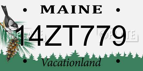 14ZT779 Maine License Plate