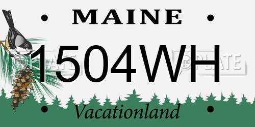 1504WH Maine License Plate