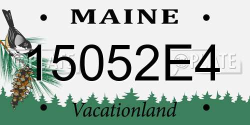 15052E4 Maine License Plate