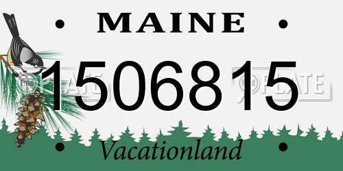 1506815 Maine License Plate