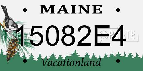 15082E4 Maine License Plate