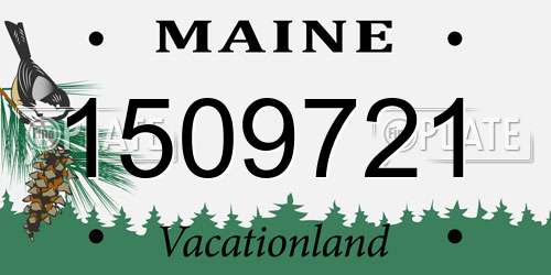 1509721 Maine License Plate