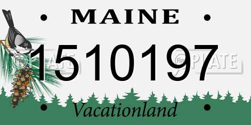 1510197 Maine License Plate