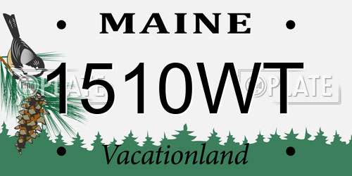 1510WT Maine License Plate