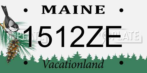 1512ZE Maine License Plate