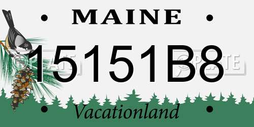 15151B8 Maine License Plate