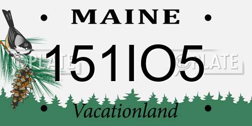 151IO5 Maine License Plate