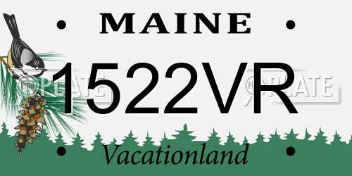 1522VR Maine License Plate