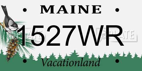 1527WR Maine License Plate