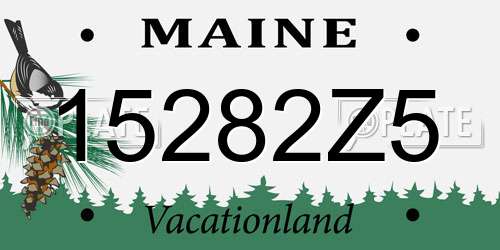15282Z5 Maine License Plate