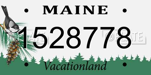 1528778 Maine License Plate