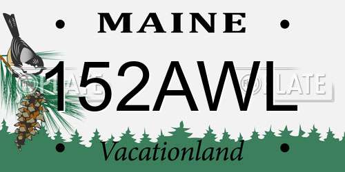 152AWL Maine License Plate