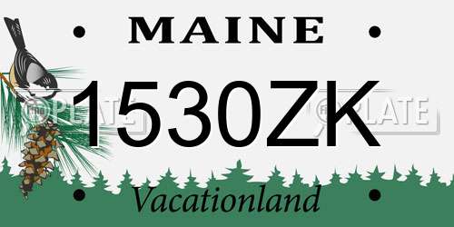 1530ZK Maine License Plate