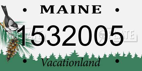 1532005 Maine License Plate