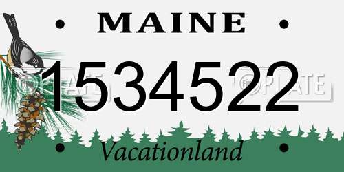 1534522 Maine License Plate