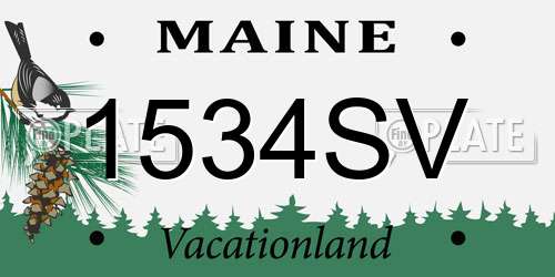 1534SV Maine License Plate