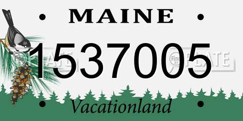 1537005 Maine License Plate