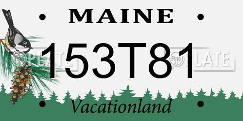 153T81 Maine License Plate