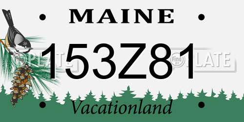 153Z81 Maine License Plate