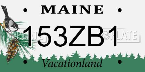 153ZB1 Maine License Plate