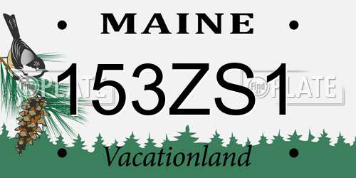 153ZS1 Maine License Plate