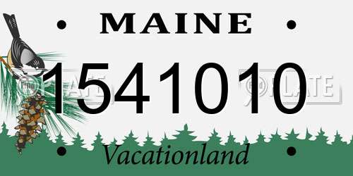 1541010 Maine License Plate