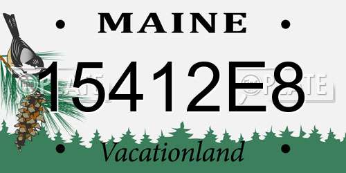 15412E8 Maine License Plate