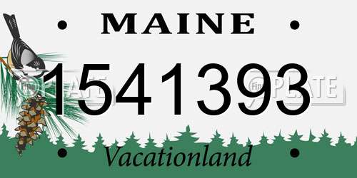 1541393 Maine License Plate