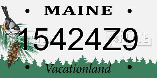 15424Z9 Maine License Plate