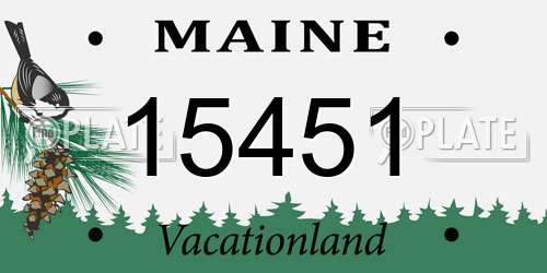 15451 Maine License Plate