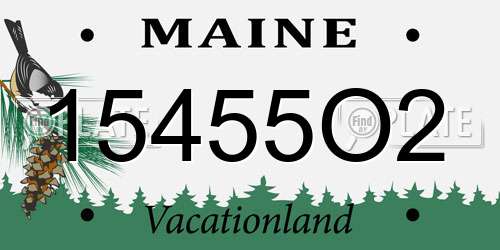 15455O2 Maine License Plate