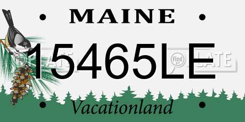 15465LE Maine License Plate