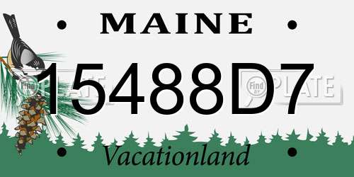 15488D7 Maine License Plate