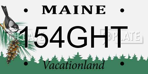 154GHT Maine License Plate