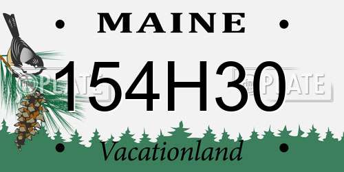 154H30 Maine License Plate