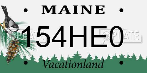 154HE0 Maine License Plate