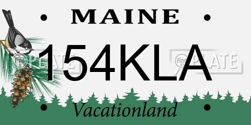 154KLA Maine License Plate