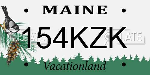 154KZK Maine License Plate