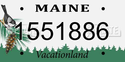 1551886 Maine License Plate