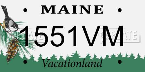 1551VM Maine License Plate