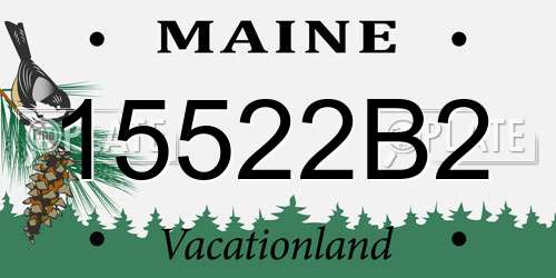 15522B2 Maine License Plate
