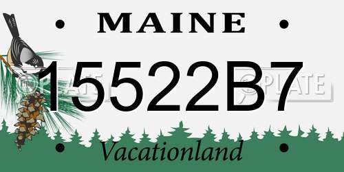 15522B7 Maine License Plate