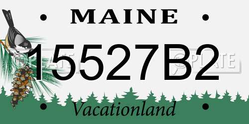 15527B2 Maine License Plate