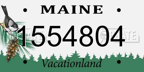 1554804 Maine License Plate