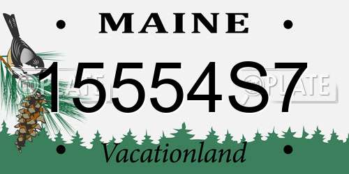 15554S7 Maine License Plate